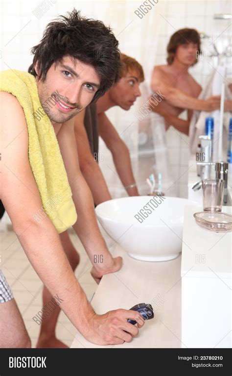 men in public shower